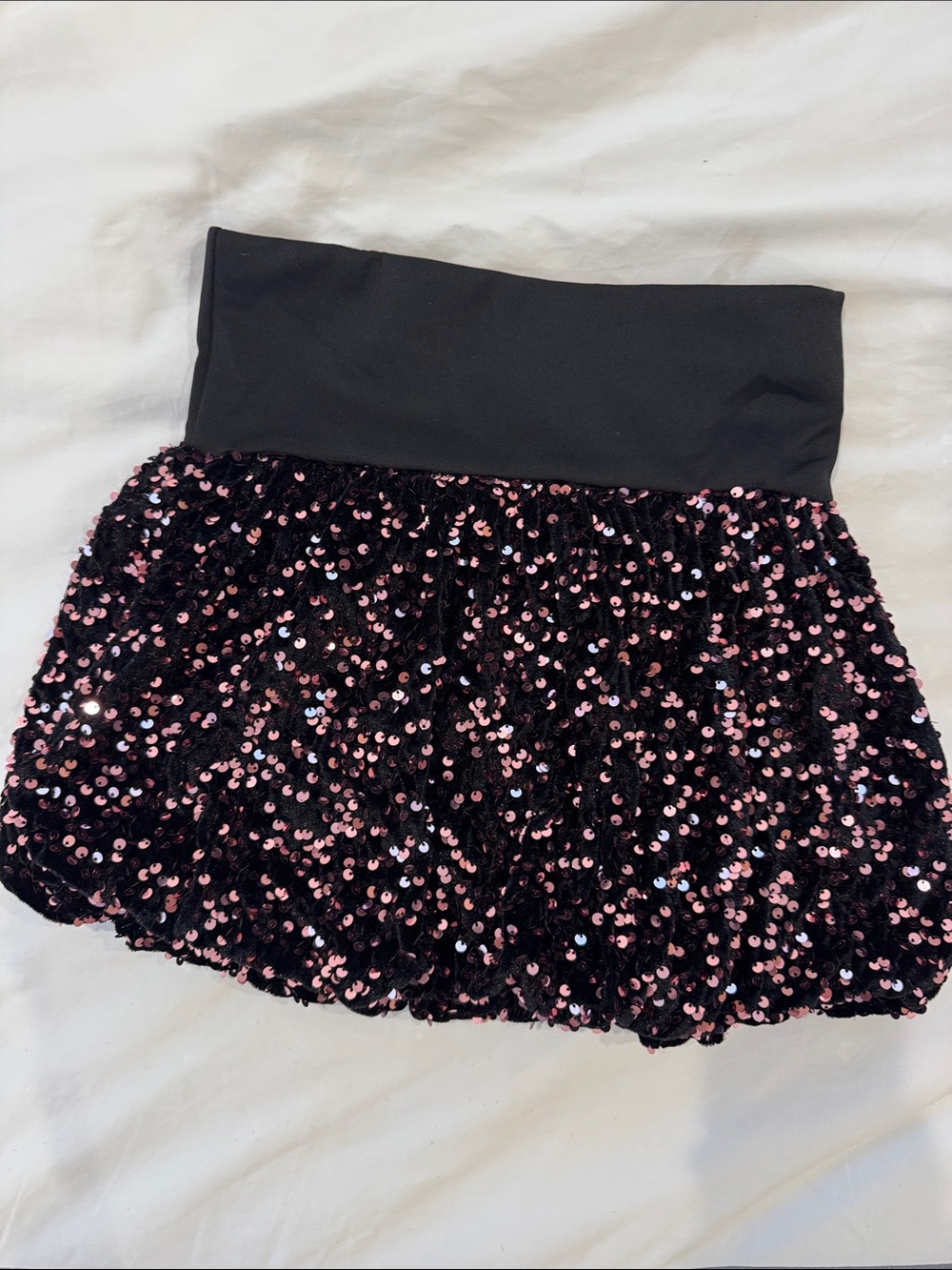 Zara Kids Sequin Skirt – Black & Pink Gold– Size 11–12